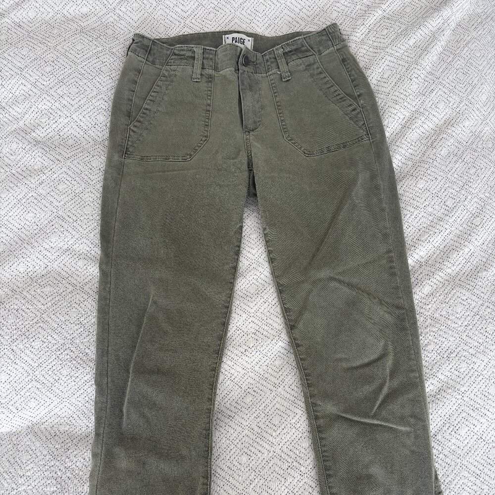 paige jeans jogger green